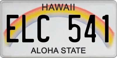 HI license plate ELC541