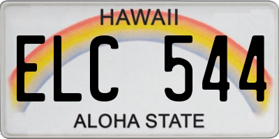 HI license plate ELC544