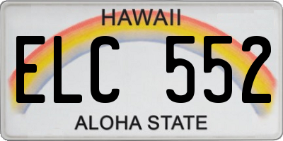 HI license plate ELC552