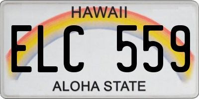 HI license plate ELC559