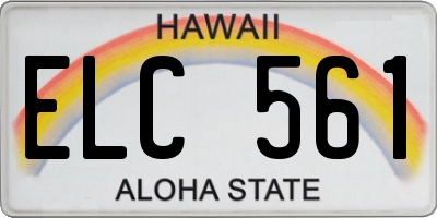 HI license plate ELC561