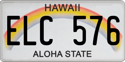 HI license plate ELC576