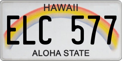 HI license plate ELC577