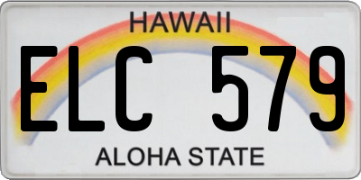HI license plate ELC579