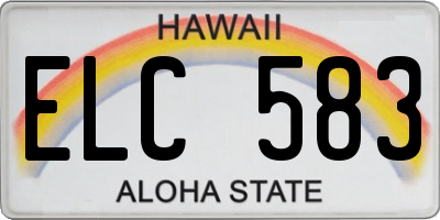 HI license plate ELC583