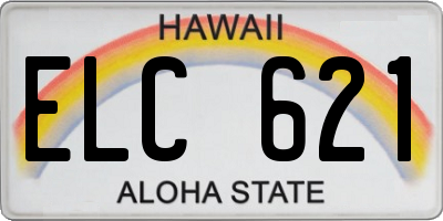 HI license plate ELC621