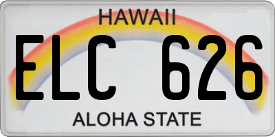 HI license plate ELC626