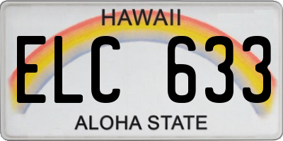 HI license plate ELC633