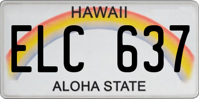 HI license plate ELC637