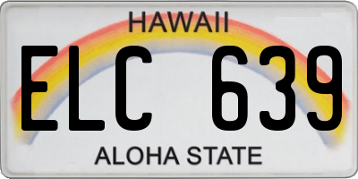 HI license plate ELC639
