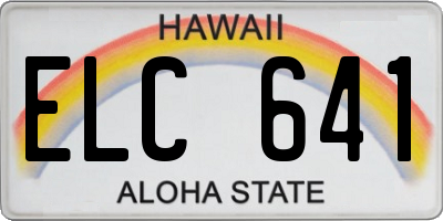 HI license plate ELC641