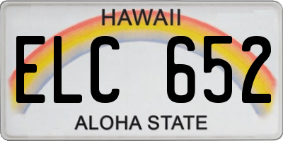 HI license plate ELC652