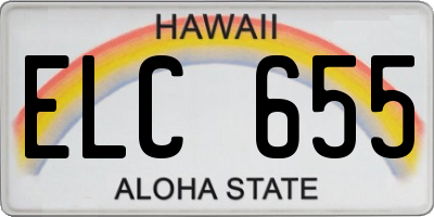 HI license plate ELC655