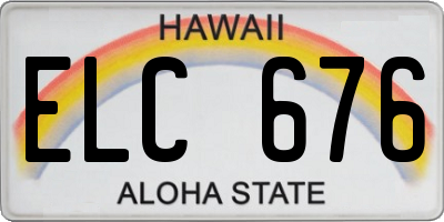 HI license plate ELC676
