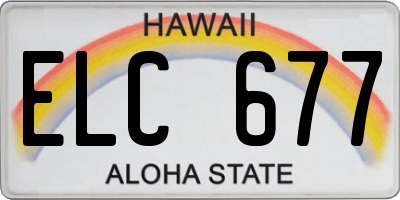 HI license plate ELC677
