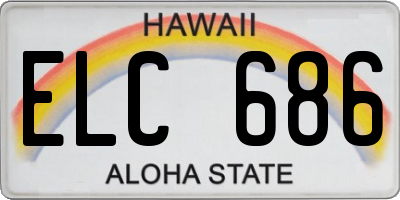HI license plate ELC686