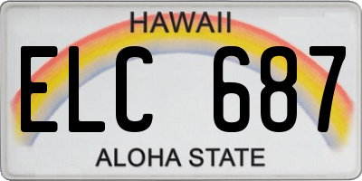 HI license plate ELC687