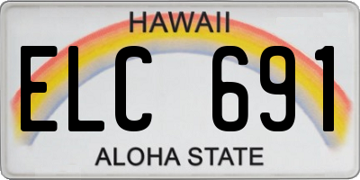 HI license plate ELC691