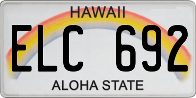 HI license plate ELC692