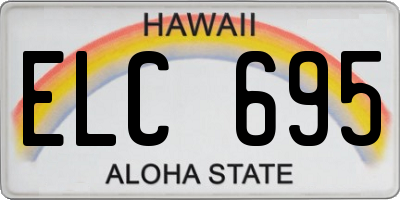 HI license plate ELC695