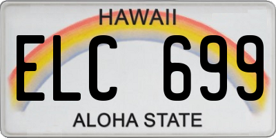 HI license plate ELC699