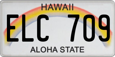 HI license plate ELC709