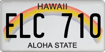 HI license plate ELC710