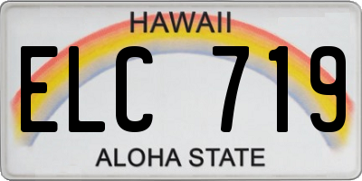 HI license plate ELC719
