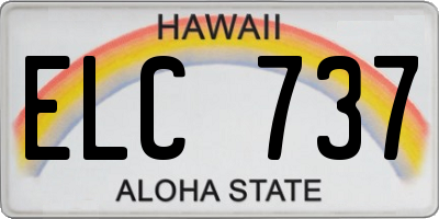 HI license plate ELC737