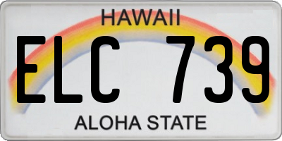 HI license plate ELC739