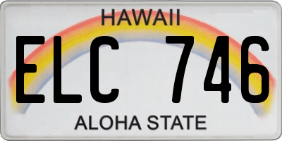 HI license plate ELC746