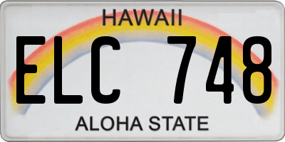 HI license plate ELC748