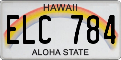 HI license plate ELC784