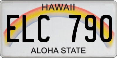 HI license plate ELC790