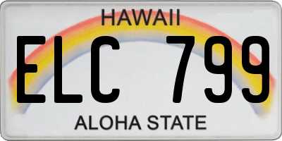 HI license plate ELC799
