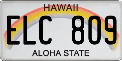 HI license plate ELC809