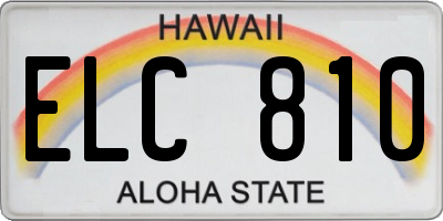 HI license plate ELC810