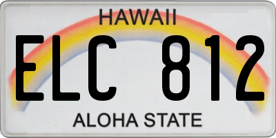 HI license plate ELC812