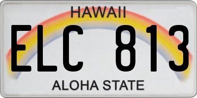 HI license plate ELC813