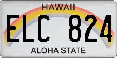 HI license plate ELC824