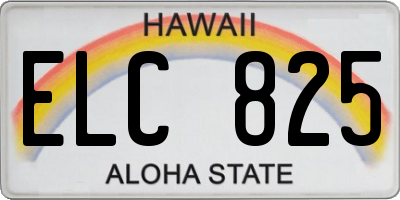 HI license plate ELC825