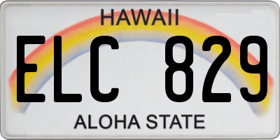 HI license plate ELC829