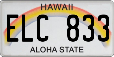 HI license plate ELC833