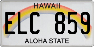 HI license plate ELC859