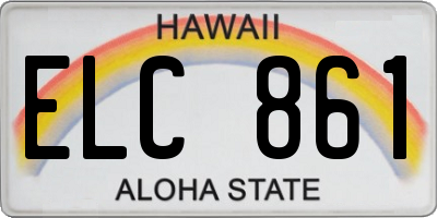 HI license plate ELC861