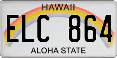 HI license plate ELC864