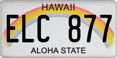 HI license plate ELC877
