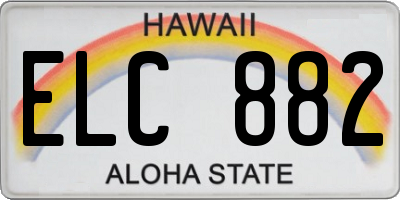 HI license plate ELC882
