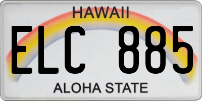 HI license plate ELC885