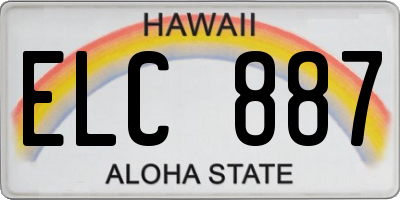 HI license plate ELC887